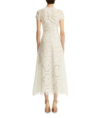 Short Sleeve Scrool Guipure Day Dress