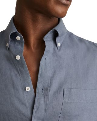 Queens Long Sleeve Button Down Linen Shirt