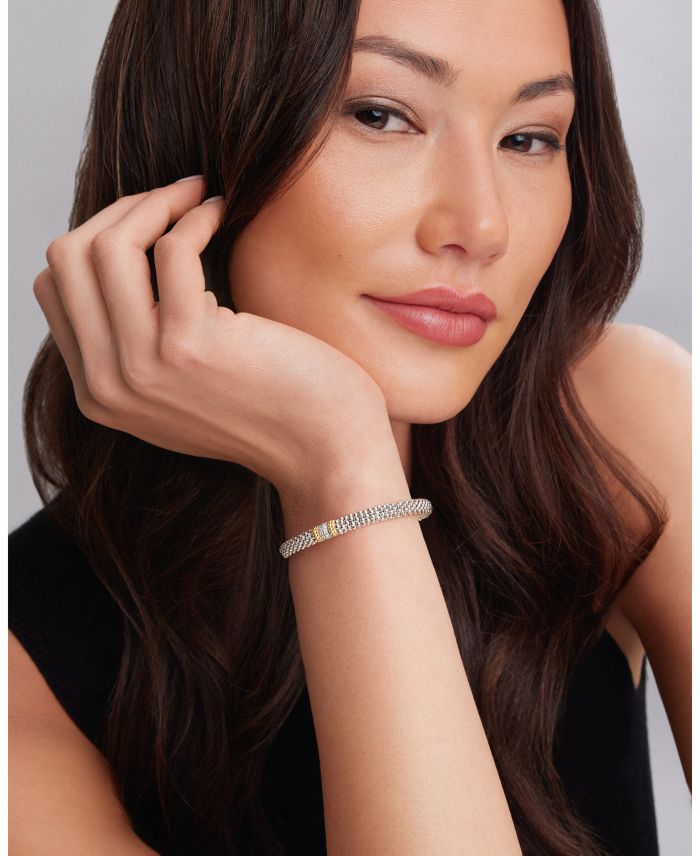 18K Gold & Sterling Silver Diamond Lux Single Station Bracelet