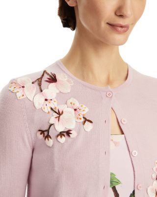 Wool Floral Appliqu&eacute; Cardigan