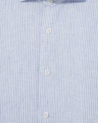 Ruban Long Sleeve Button Front Linen Shirt