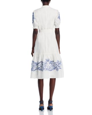 Belted Embroidered Dress