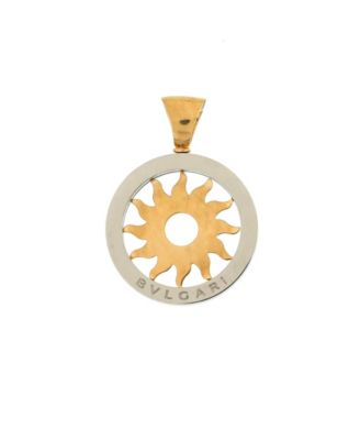 Pre-Owned Bvlgari Tondo Sun Pendant Stainless Steel with 18K Gold