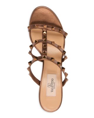 Women&#39;s Rockstud Block Heel Slide Sandals