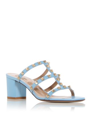 Women&#39;s Rockstud Block Heel Slide Sandals