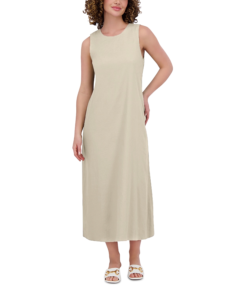 Point LinenBlend Crewneck Maxi Dress