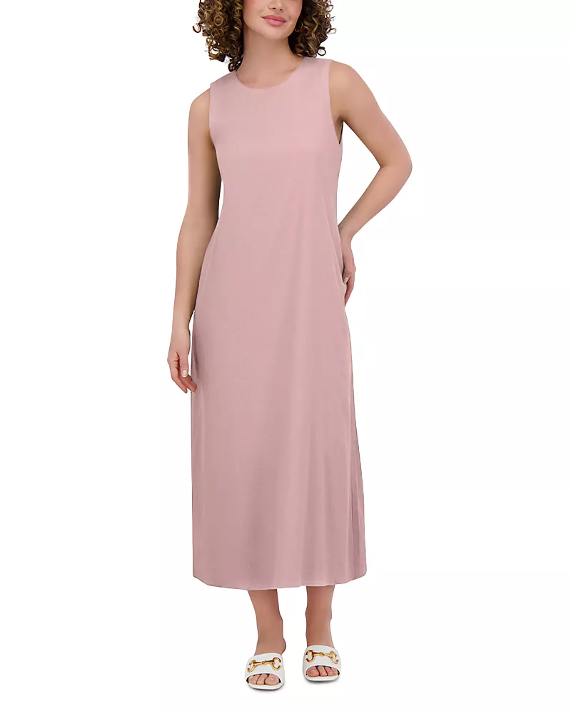 Point LinenBlend Crewneck Maxi Dress