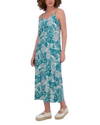 Linen Blend A Line Slip Dress