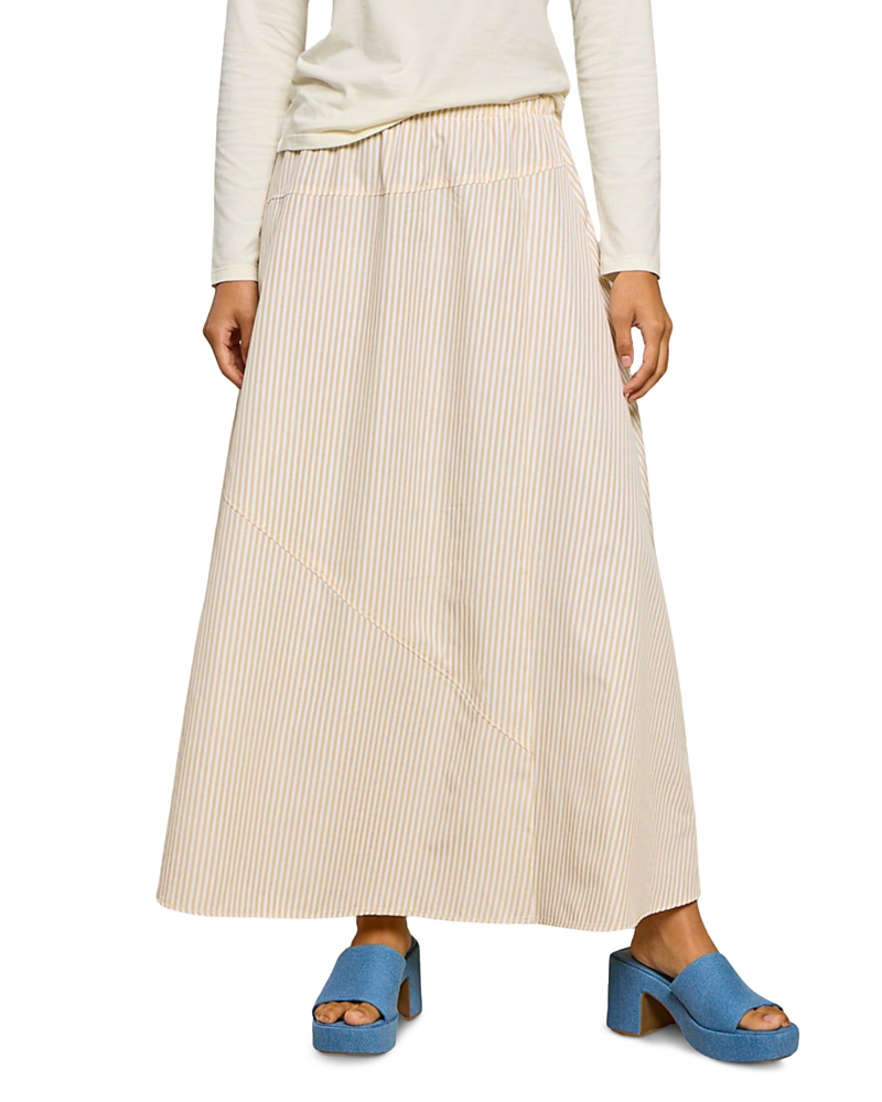 Point Poplin A Line Skirt In Sand