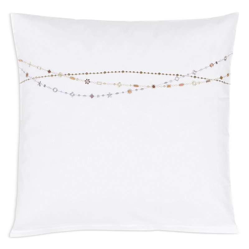 Christian Fischbacher Juwel Embroidered Sateen Euro Sham In Metallic
