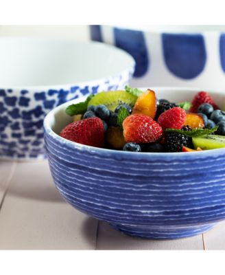 Santorini Dot Large Footed Serving Bowl