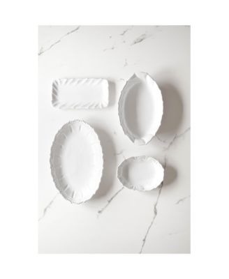 Incanto Stone White Ruffle Rectangular Tray