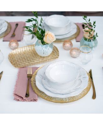 Rufolo Glass Gold Basketweave Rectangular Tray