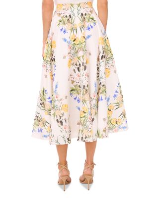 Linen A Line Midi Skirt  