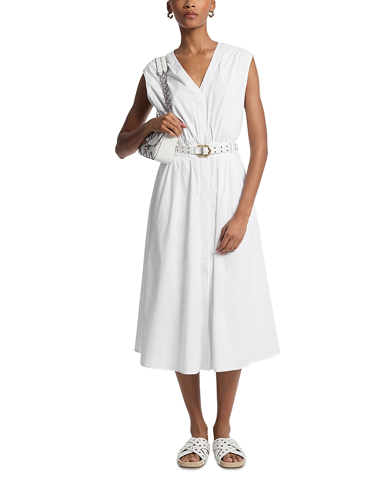 Michael Kors Poplin Belted Midi Dress