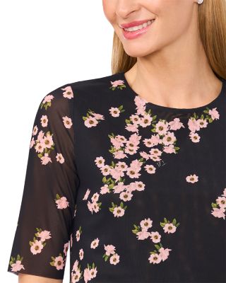 Short Sleeve Mesh Crewneck Top