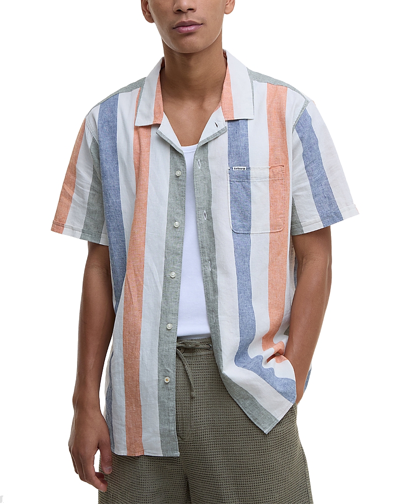 Barbour Clearwell Summer Fit Shirt Whisper White In Multi