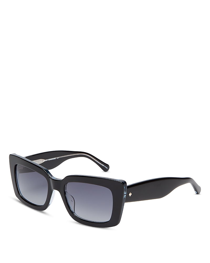 Kate Spade New York Cailin Rectangle Sunglasses, 52mm In Black/blue