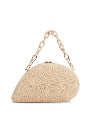 Bridget Raffia Oyster Shell Clutch