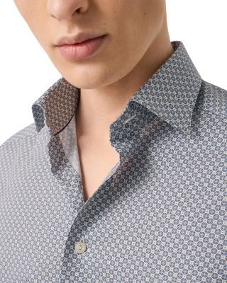 Printed Long Sleeve Button Front Shirt
