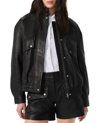 Aria Leather Bomber Jacket