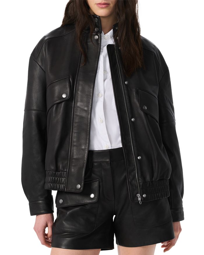 Aria Leather Bomber Jacket