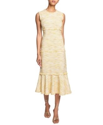  Andi Sleeveless Fit and Flare Sheath Dress in Lightweight Cotton Tweed