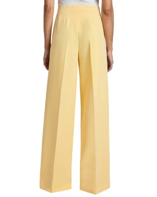 LILY Wide Leg Pants with Slanted Side Pockets in Techno Crepe
