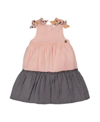 Deux par Deux - Girls' Tiered Dress with Bows - Big Kid