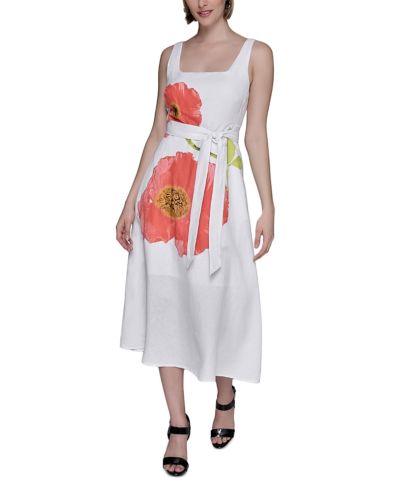 Karl Lagerfeld Paris Placed Floral Print Dress