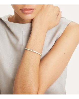 Kira Logo Color Inlay Bangle Bracelet in 18K Gold Plated