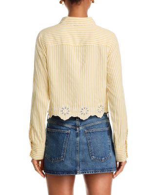 Eyelet Stripe Poplin Button Down Shirt - Exclusive