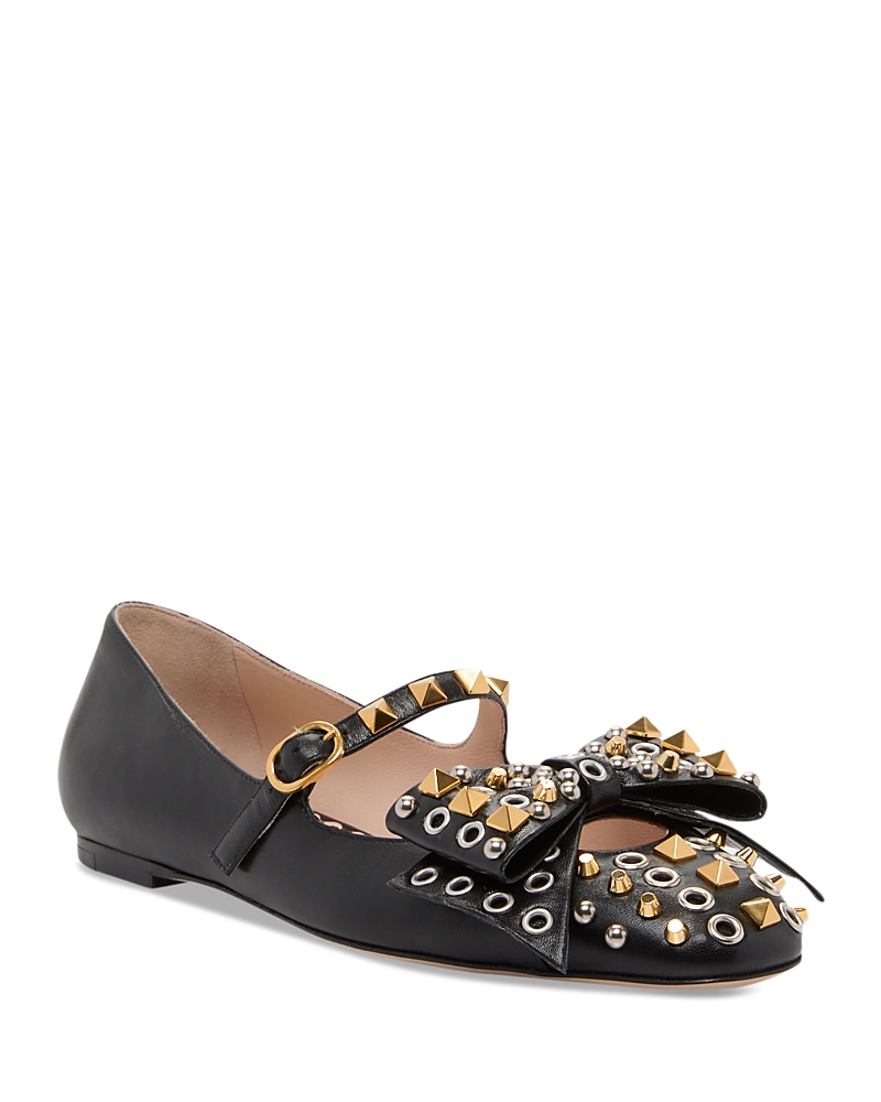 Valentino Ballerina Mary-jane Bowow With Studs In Multi