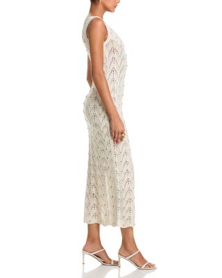 Vincent Rhinestone Pointelle Knit Dress