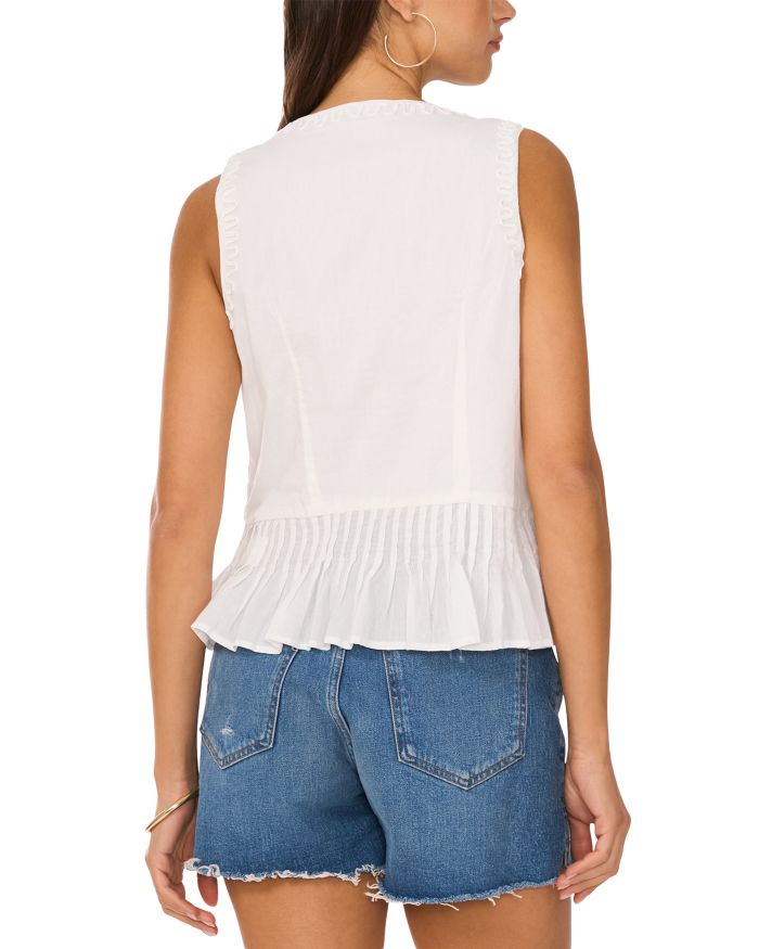 Pintuck V Neck Peplum Tank