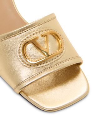 Women&#39;s VLogo Metallic Leather Sandals