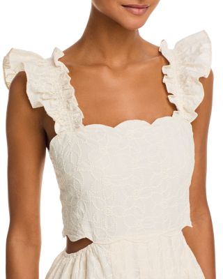 Embroidered Scallop Trim Dress - Exclusive