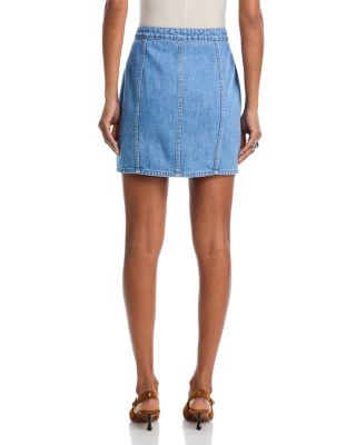 Phia Seamed Button Mini Skirt