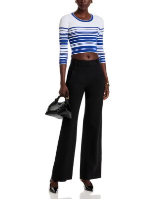 Yukio Striped Crop Crewneck Top