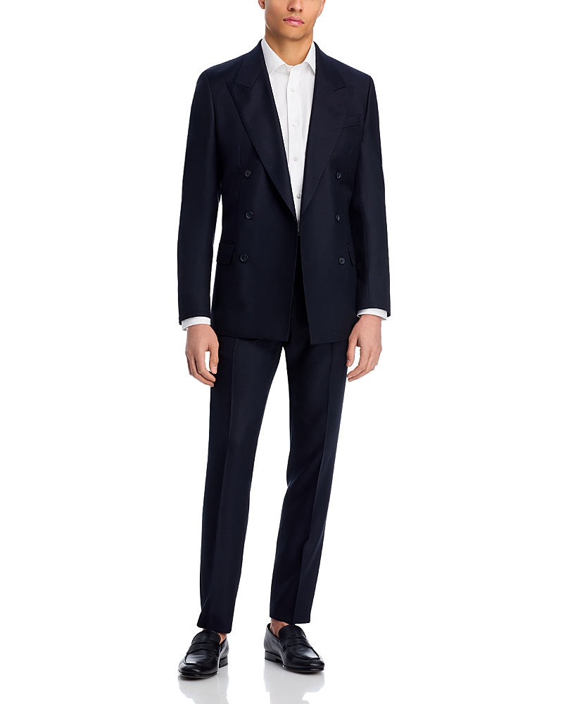 Hugo Boss X David Beckham Double Breasted Wool Suit In Blue