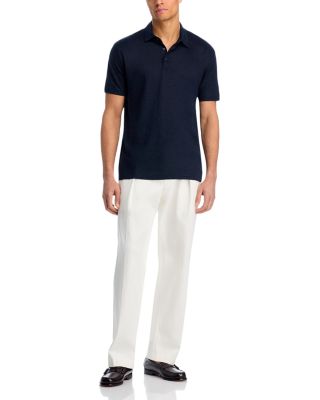 x David Beckham Parris Short Sleeve Linen Polo Shirt