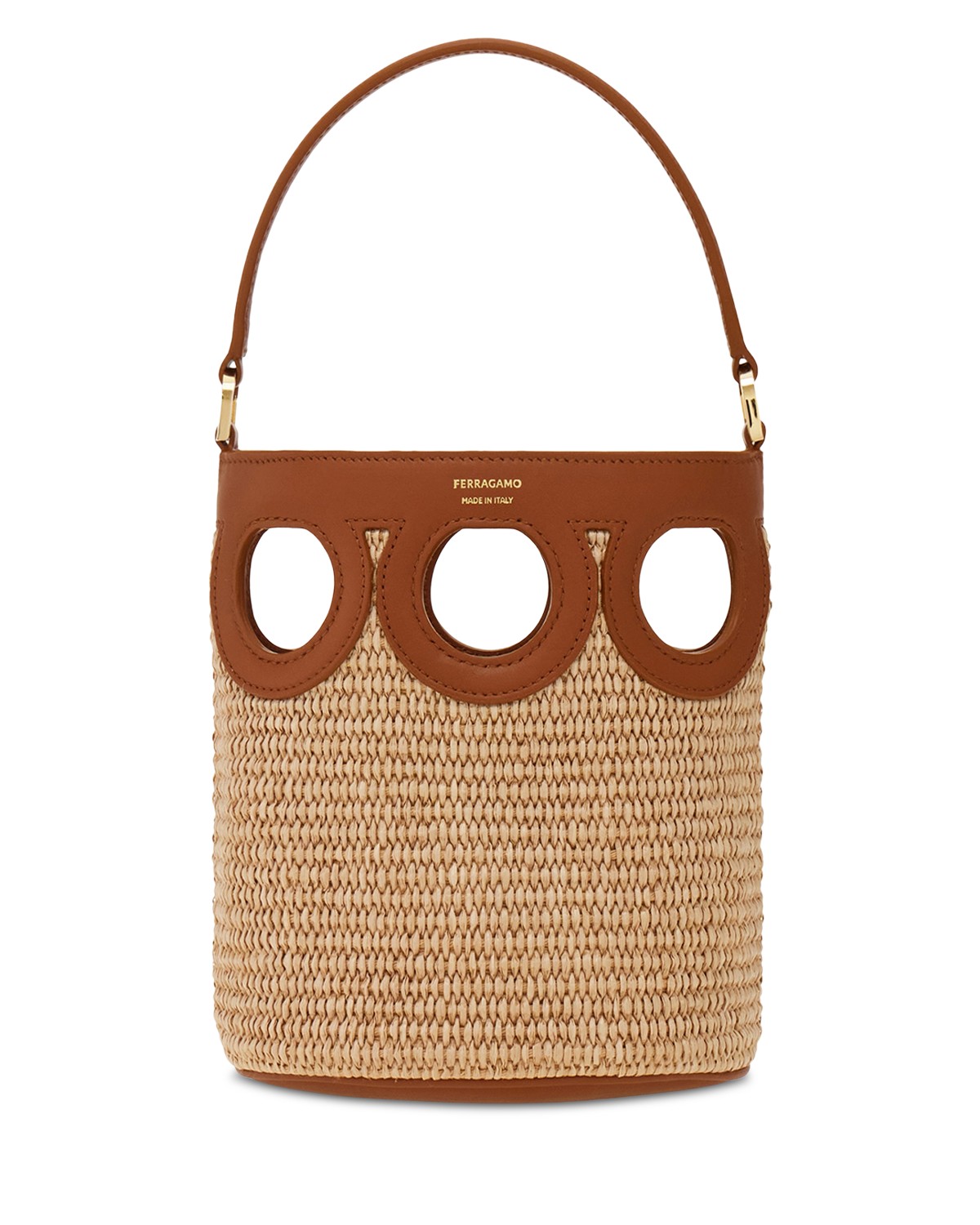 Ferragamo Mini Woven Bucket Bag