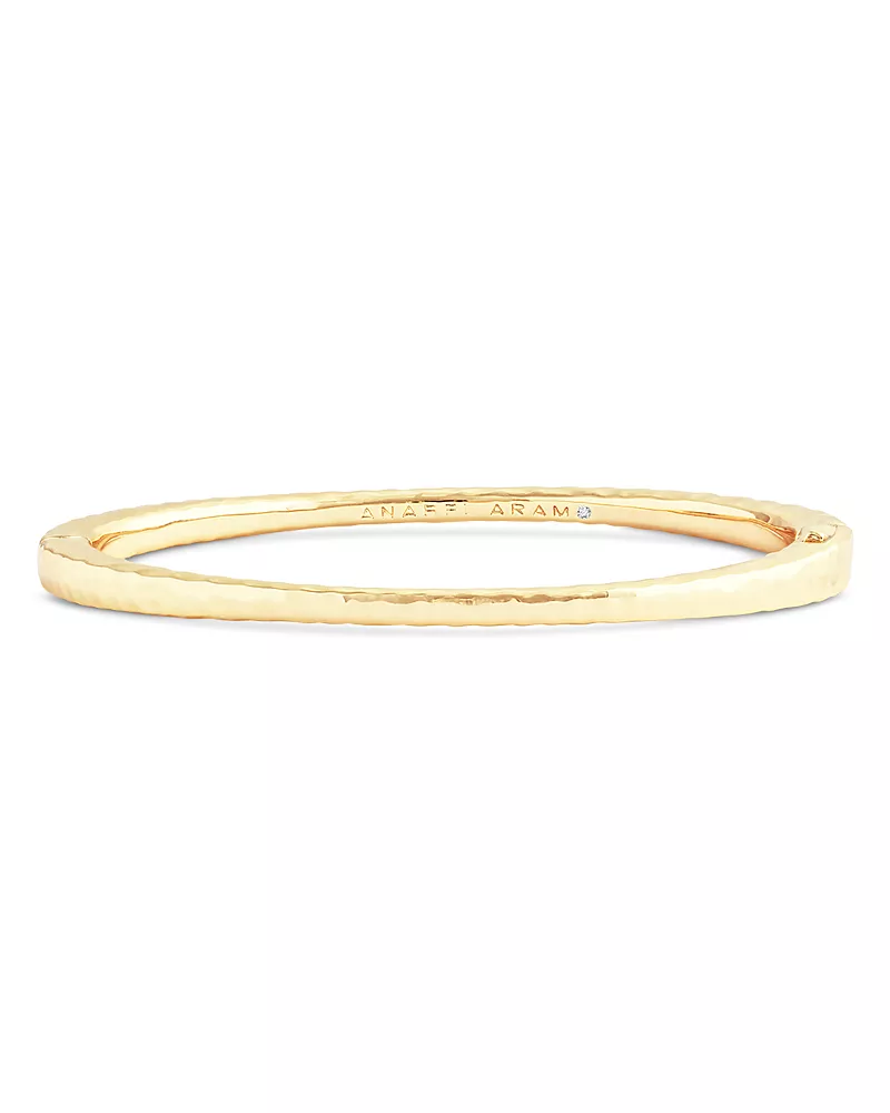 Anabel Aram Farrier 18K Yellow Gold Plated or Sterling Silver Thin Hinged Bracelet