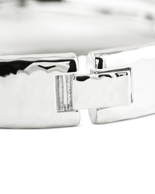 Farrier 18K Yellow Gold Plated or Sterling Silver Wide Hinged Bangle Bracelet