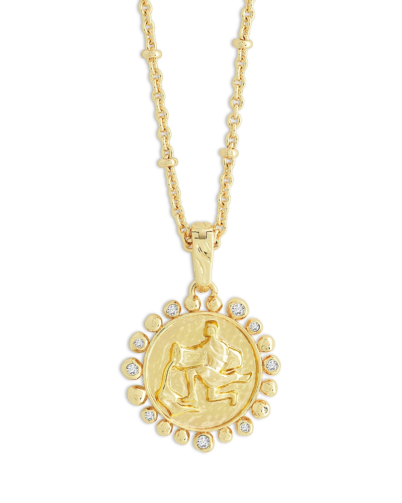 Anabel Aram Pave Zodiac Pendant Necklace, 16-17