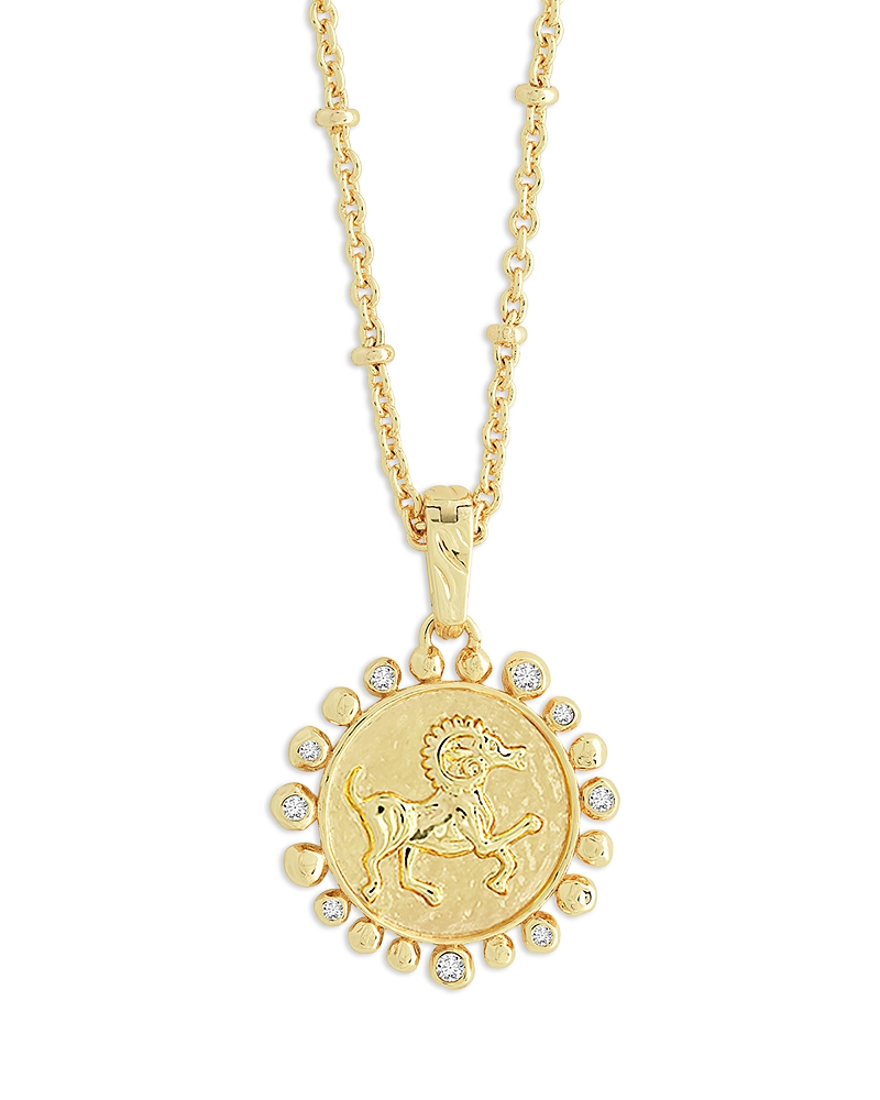 Anabel Aram Pave Zodiac Pendant Necklace, 16-17