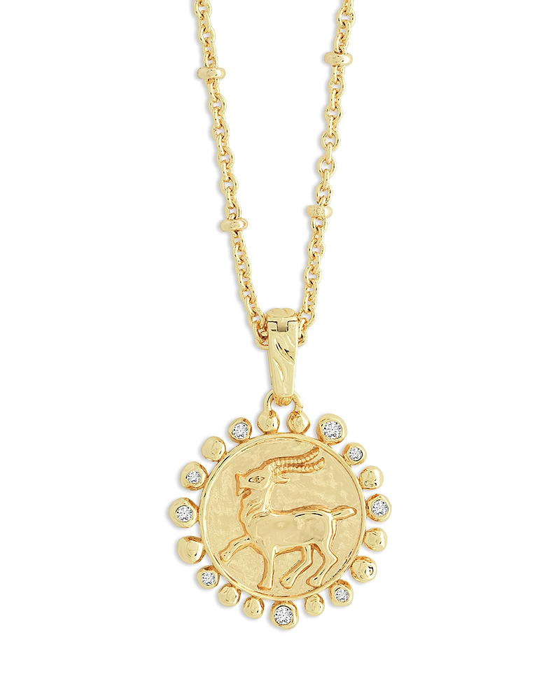 Anabel Aram Pave Zodiac Pendant Necklace, 16-17