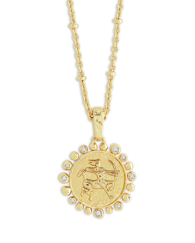 Anabel Aram Pave Zodiac Pendant Necklace, 16-17