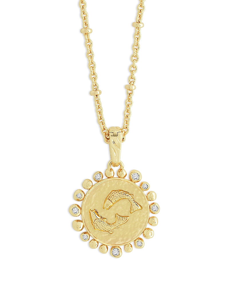 Anabel Aram Pave Zodiac Pendant Necklace, 16-17