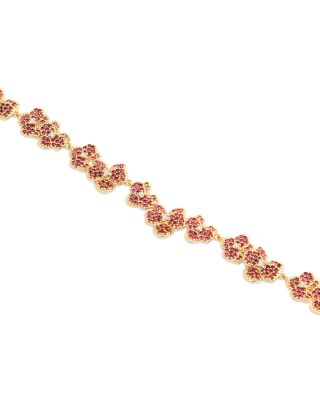 Pav&eacute; Orchid Necklace, 15.5"-16.5"